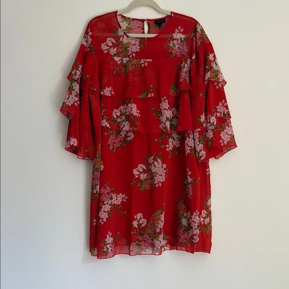 Who What Wear Floral Flounce Dress - Picture 3 of 7